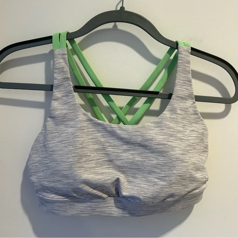 Lululemon Energy Bra Wee Are From Space Nimbus Battleship/Citra Lime Size 8